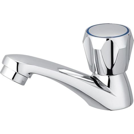 Robinet de Lavabo Froid en Métal - Facile à Installer, Chromé, pour Salle de Bain et Club (1/4)