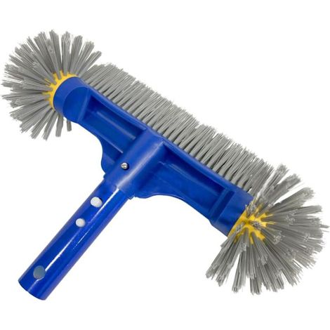 Brosse de piscine avec extrémités rondes, tête amovible pour piscines, nettoyage de fonds carreaux, sols, murs (1/5)