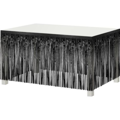 Rodapié decorativo para bordes de mesa, color negro, 0,8 x 3 m