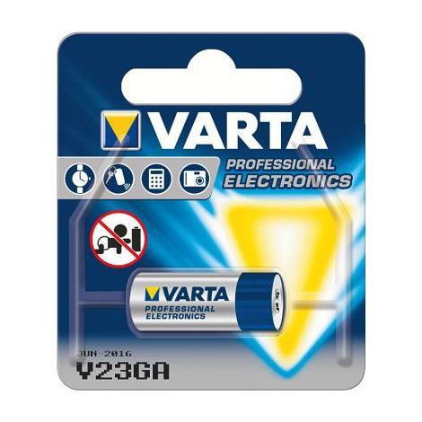 Varta – Pile alcaline V23A 12V – Capacité 50mAh – Longueur 28.5mm – Diamètre 10.3mm – Pour appareils électroniques