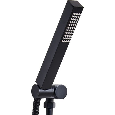 Ducha de mano moderno clásico cuadrado 1 modo de rociado metal negro Yarari