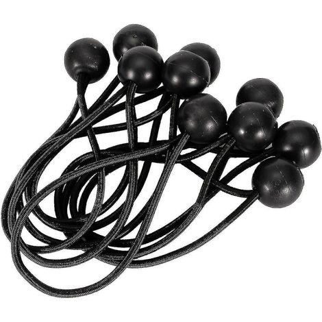 Cordons élastiques Suxm pour tente, sangles d'auvent, accessoires de camping et de randonnée (10 pièces, noir) (1/4)