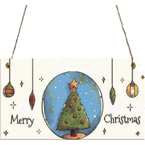 Ornement En Bois - Décoration De Noël Suspendue - Forme De Cœur Et Étoile - 10 cm x 20 cm - Lot De 1 Pièce (1/2)