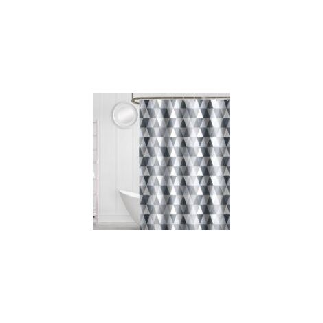 Tenda da doccia 200 x 220 cm (200 cm di larghezza, 220 cm di altezza), tessuto in poliestere impermeabile, antibatterico e antimuffa, lavabile, con 12 anelli per tenda da doccia - Crezuo