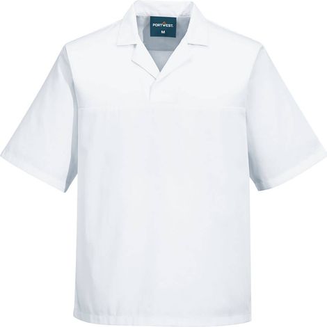 Camisa de panadero manga corta cuello clásico color blanco PORTWEST 2209 XS Blanco
