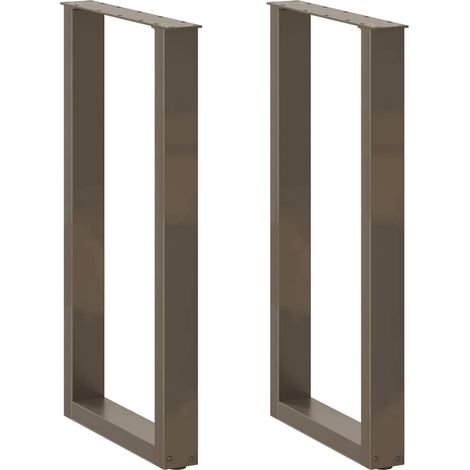 vidaXL Patas para mesa de bar en forma de U (2 unidades, acero natural, 40 x 90-91 cm) (1/5)