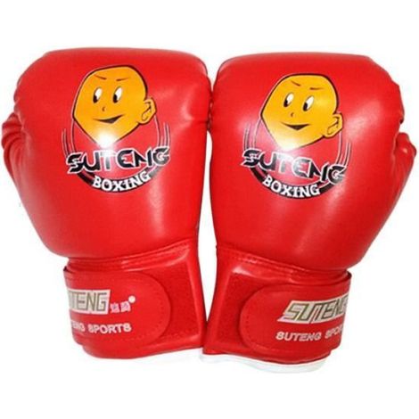 1 Paire Gants de boxe, Faux cuir, Doublure éponge, Dragonne réglable, Enfant 3-12 ans (1/4)