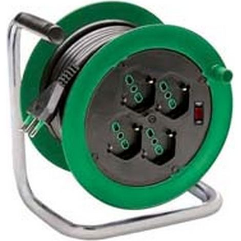 1PZ AVVOLGICAVO CIVILE ELETTRICO ZEUS 4 PRESE - mm.195 - cavo mt.15 H05VV-F sezione 3G1