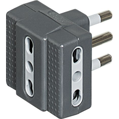 bticino S3604G adaptador de enchufe eléctrico Tipo L (IT) Gris, Blanco