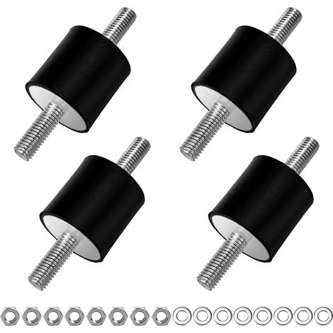 CCYKXA4 Pièces Amortisseur en Caoutchouc M8 Silent Block Anti-Vibration pour Climatisation, Compresseurs d'Air, Moteurs Diesel et Essence, Pompes à Eau Noir (1/5)