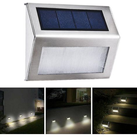 Éclairage d'escalier extérieur à LED solaire avec détecteur de mouvement PIR (1/5)