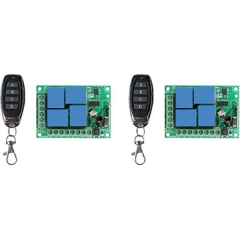 modules récepteurs radiofréquences 4 canaux (12 V CC) pour interrupteur/lampe de garage avec télécommande sans fil RF (4 canaux) (1/5)