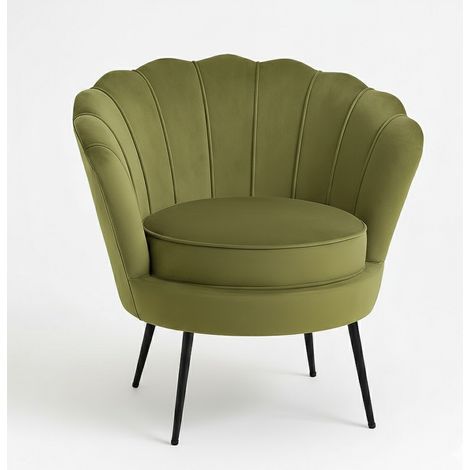 Nice Fauteuil en velours vert. (1/5)
