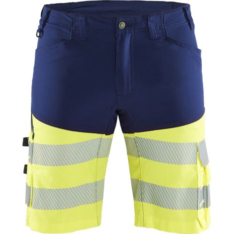 Short da lavoro ad alta visibilità stretch 1541 - Blu navy/Giallo fluorescente M - FR(44) - SE(C50) - Standard