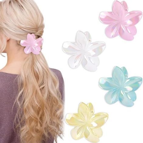 Hair clip - Unspecified - Flower - Non-slip - 4 colors - For thick hair (1/4)