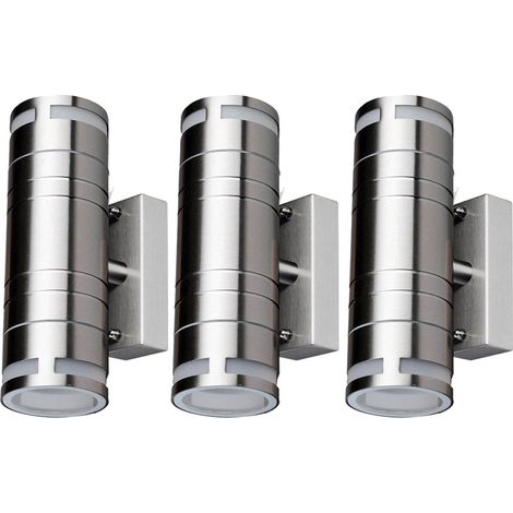 Set di 3 lampade da esterno a LED RGB Faretti per facciate in alto e in basso Lampade da parete dimmerabili con telecomando da giardino (1/5)