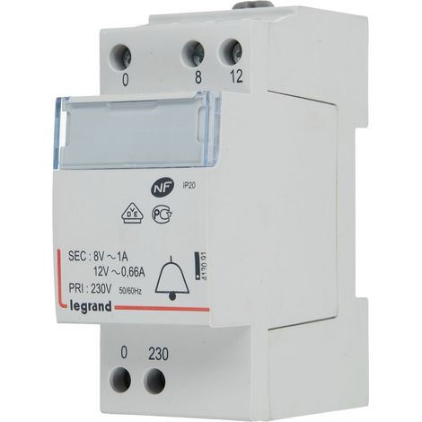 Legrand 413091 Transformator für Türklingel Weiß 8 VA