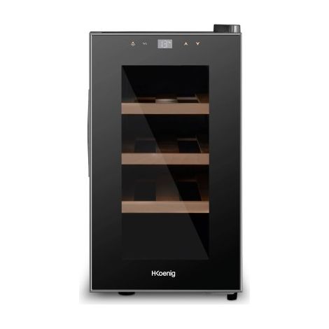 Cave à vin de service 8 bouteilles – Système anti-vibration – Température réglable 11-18°C – Éclairage LED – Dimensions 51x26x47 cm – Hkoenig