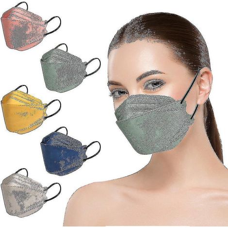 Lot de 50 masques KN95, masques de protection pour adultes Morandi FFP2, masques de protection à 4 couches KF94, jaunes (1/5)