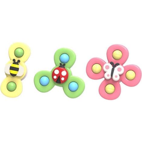 Lot de 3 - Fidget Spinners à ventouse pour enfants - Jouet tournant multicolore (1/5)
