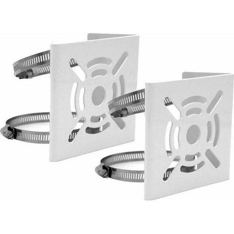 Support universel poteau caméras sécurité – métal robuste, boucles intégrées, lot de 2 (petit) (1/4)