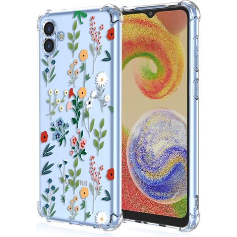 FUNDA PARA SAMSUNG GALAXY A04 TRANSPARENTE FLORES DE COLORES LINDO ALTO (1/5)