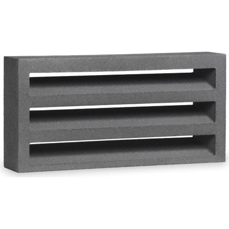 Persiana de Hormigón para Ventilación - Lamas Fijas Sin Mantenimiento - 40 × 20 × 8 cm - Unidad - Negro
