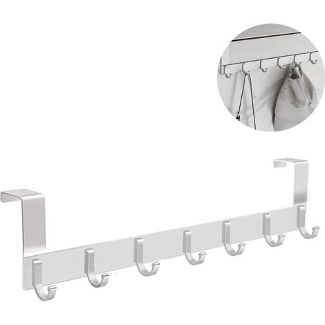 Türgarderobe Edelstahl Hakenleiste Abnehmbar Türhaken mit Haken Edelstahl Rostfrei Türhänger ohne Bohren Kleiderhaken Garderobenleiste (1/5)