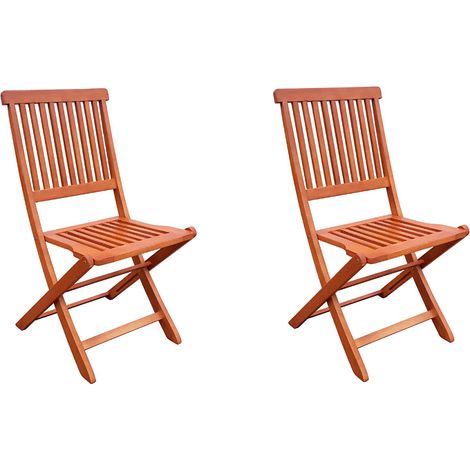 Klappstuhl 2er Set für den Garten oder Balkon GARDA-120 aus Eukalyptus, B/H/T: ca. 56/90/45 cm