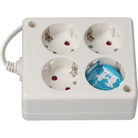 Mehrfachsockel, quadratisch, Standardserie 4T (3 x 1,5 mm), 1,5 m, Weiß