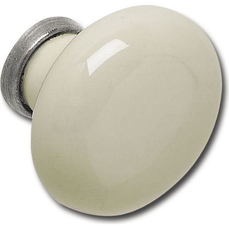 Bouton de meuble Ontario - Diamètre : 35 mm - Poignée en porcelaine pour meubles de style maison de campagne - Bouton de porte, porcelaine/laiton