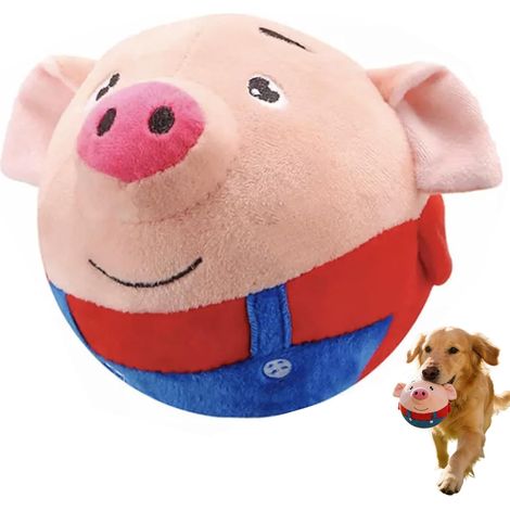Jouet Interactif pour Chien, Jouet pour Chien Motif Cochon Rouge Jouets pour Chiens Rechargeable Interactive Dog Toy Rebondissante Cadeaux Chiens pour Parc Intérieur Pelouse Jardin (1/5)