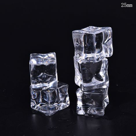 10 pezzi/confezione cubetti di ghiaccio artificiali in acrilico trasparente, 2/2,5/3 cm (f2) (1/4)
