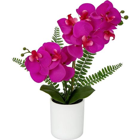 Kunstorchidee Phalaenopsis im Keramiktopf, 40,5cm, Weiß/Rosa/Violett (1/5)
