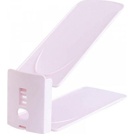Étagère à chaussures blanche, 8 x 27 x 10 cm, double niveau, meuble à chaussures et pantoufles, étagère de rangement pour chaussures (1/5)