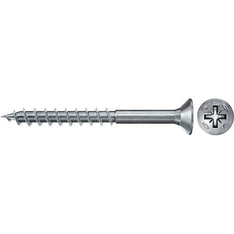 Fischer 100x Power-Fast II FPF II CZP 6 x 100 mm BC Testa svasata con impronta a croce PZ3 Filettatura parziale zincata galvanicamente blu passivata - 670500 (1/2)