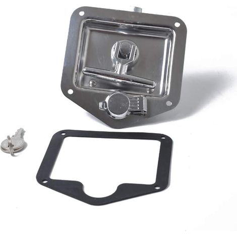 Serrure Porte Caravane - Serrure Encastrée Forme T En Acier Inoxydable 304 - Pour Camping-Car Camion Fourgon Véhicule De Patrouille - 1 Pièce (1/5)