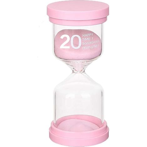 Sablier de 20 minutes rose pour enfants, assistant de gestion du temps pour cuisine, salle de classe, salon, bureau, décoration d'intérieur (1/5)
