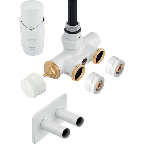 Novaservis - Thermostatisches Ventil-Anschlussset Eckform, weiß ZTT30WH