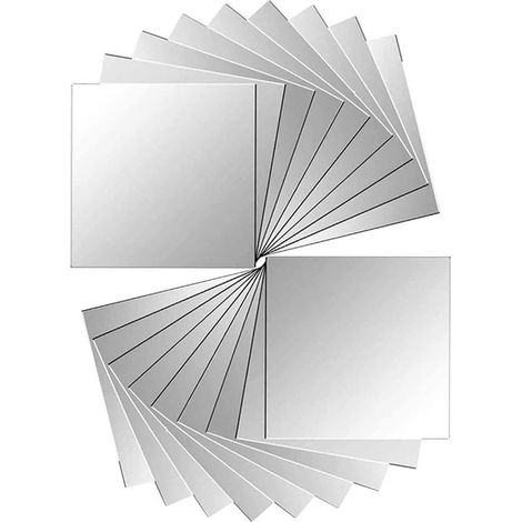Autocollants Miroir - 48 Pièces - 15 x 15 cm - Décoration Murale Intérieure et Extérieure - Pour Abri Animalier Salon Véranda (1/5)