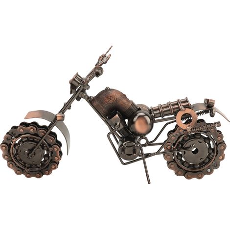 Sculpture Métallique Vintage Motocyclette Rétro - Grand Modèle Décoratif en Bronze Fait Main pour Collectionneurs (1/5)