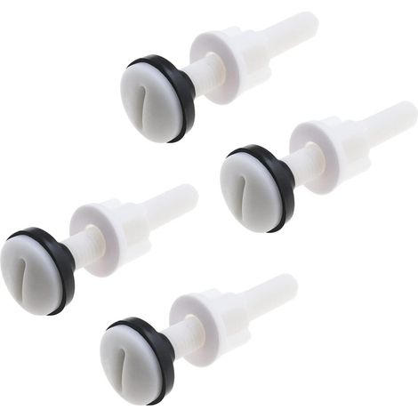 Juego de 4 tornillos M10 para tanque de inodoro, para la mayoría de inodoros divididos, de plástico blanco, para inodoro con descarga. (1/5)
