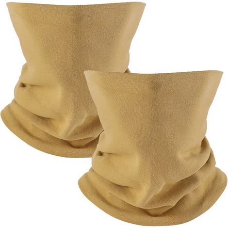 Écharpe d'hiver unisexe deux pièces, cache-cou en coton doux, cagoule coupe-vent, écharpe tubulaire, confortable et respirante, idéale pour le ski, la course à pied et le vélo, jaune moutarde (1/5)