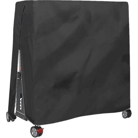 Housse de Table de Ping-Pong Extérieure Revêtement PVC Ouvertures de Ventilation - Bâche Imperméable Pour Tennis de Table, Résistante aux UV et aux Intempéries – 185x165x70 cm Noir-Muntra (1/4)