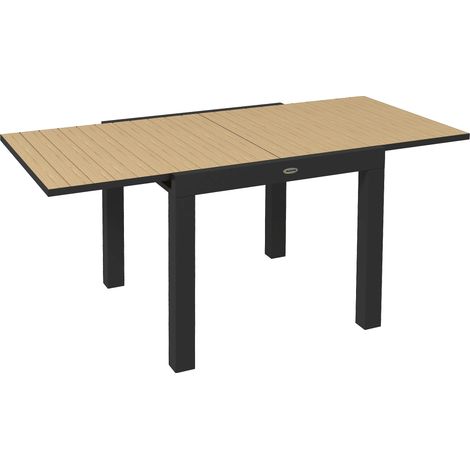 Table jardin extensible 6 personnes aluminium jaune 162x80x75 cm charge 70 kg terrasse balcon