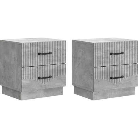 Maison Exclusive - Armadio da Notte 2 pz Grigio Cemento 43 x 34,5 x 44,5 cm (1/5)