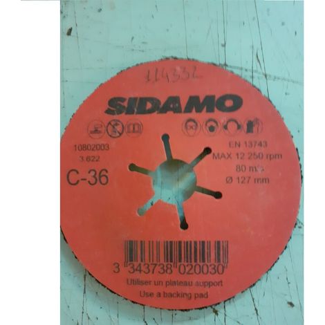 [JAMAIS UTILISÉ] Disque Sidamo semi-flexible SIDAFLEX D.125x22,23 C Grain 36 carbure
