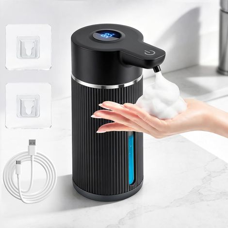 420ml Distributeur Savon Automatique Mousse Mural avec LCD Écran - Noir,pour les institutions publiques comme les bureaux, hôtels ou écoles. (1/5)