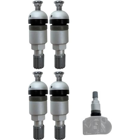 Kit riparazione valvola TPMS A0004004000 - compatibile con Mercedes/BMW/Audi/VW/Porsche - alluminio argento - 4 pezzi
