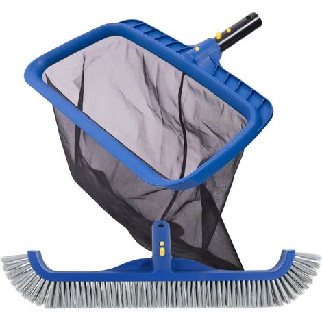 Kit per la pulizia della piscina con retino skimmer a maglia fine e spazzola per piscina da 45 cm, skimmer a rete stabile e testina di spazzola professionale per piscine interrate / piscine (1/4)